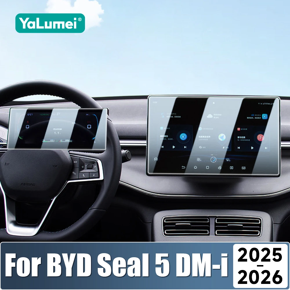 Car Tempered Glass Protective Film For BYD Seal 5 King Chazor DM-i 2025 2026 GPS Navigation Dashboard Display Screen Stickers