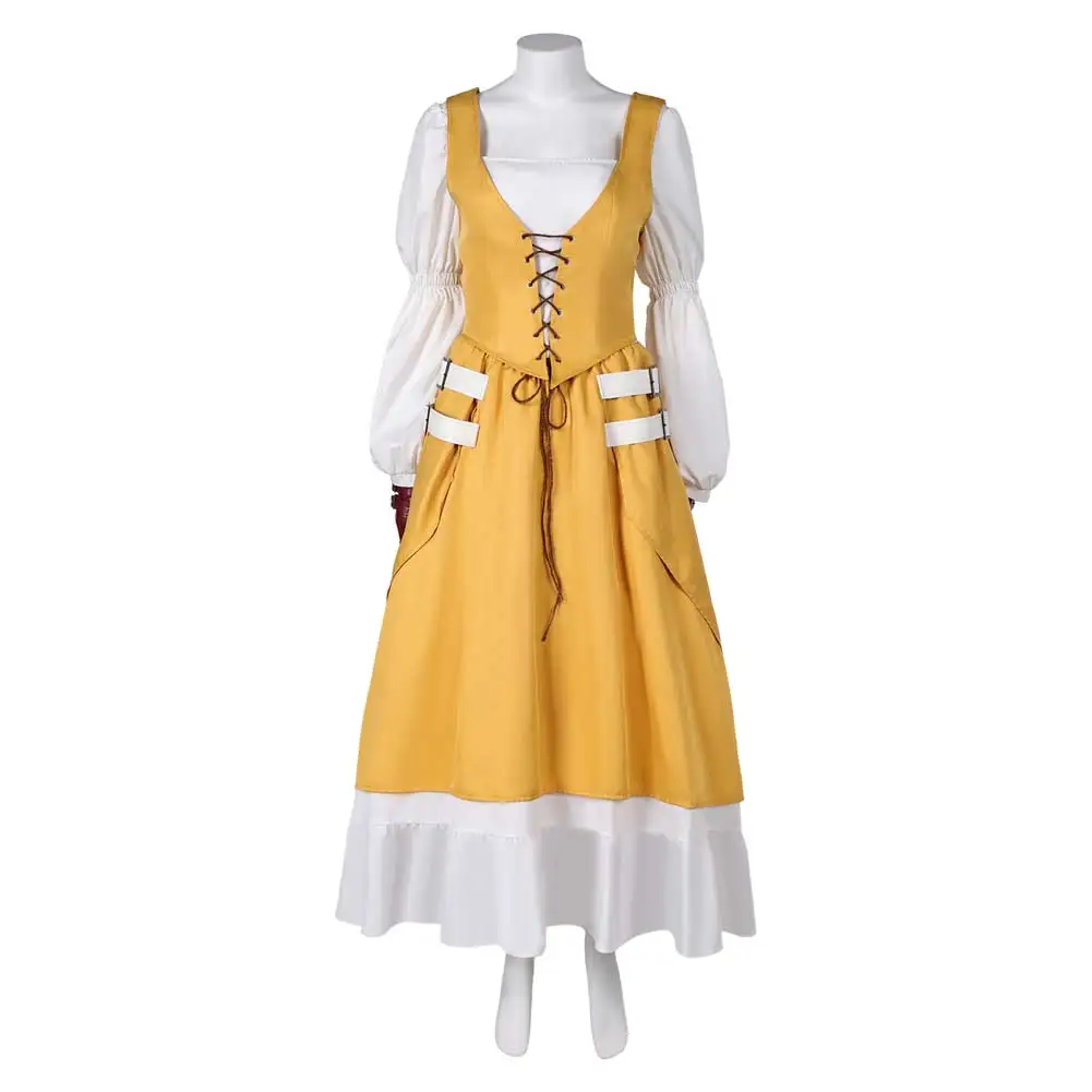 Adult Fantasy Aerith Gainsborough Cosplay Costume Women Shirt Dress Wig Gloves Roleplay Outfits Halloween Carnival Party Suit