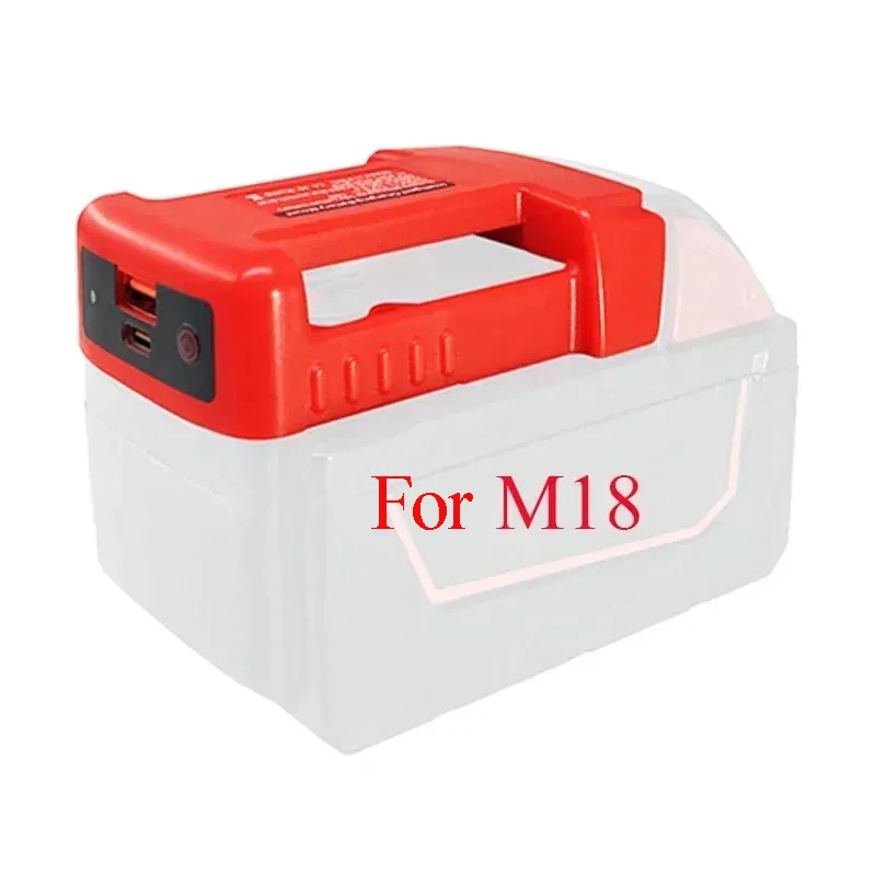 

Запчасти для электроинструментов для Milwaukee, Makita, DeWalt, для M18, 18 В, чехол для литиевой батареи, адаптер Type-C, выходное зарядное устройство USB QC30