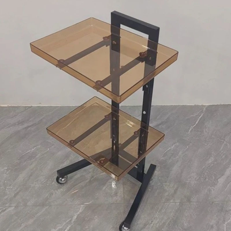 Perming and dyeing tool cart Multifunctional multi-layer trolley Portable folding hairdressing cold perming beauty salon trolley
