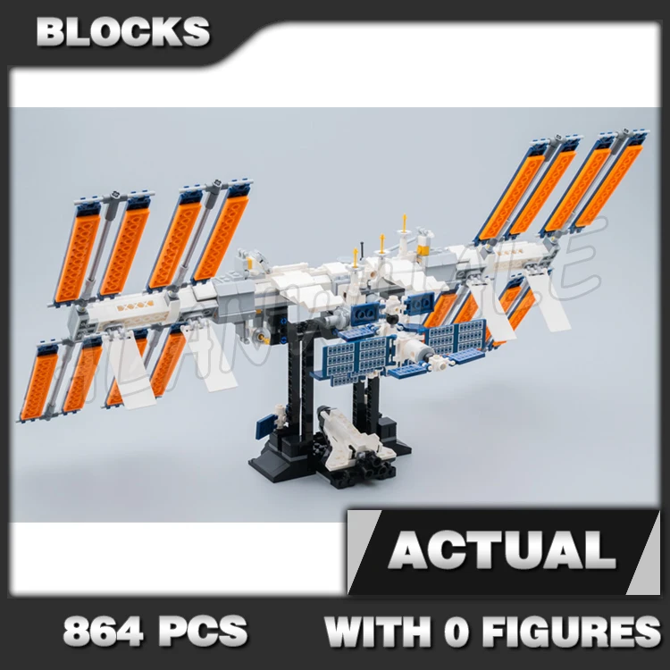 864pcs Ideas Space International Space Station ISS Shuttle Cargo Spacecrafts 50005 Building Block Toys Compatible with Model