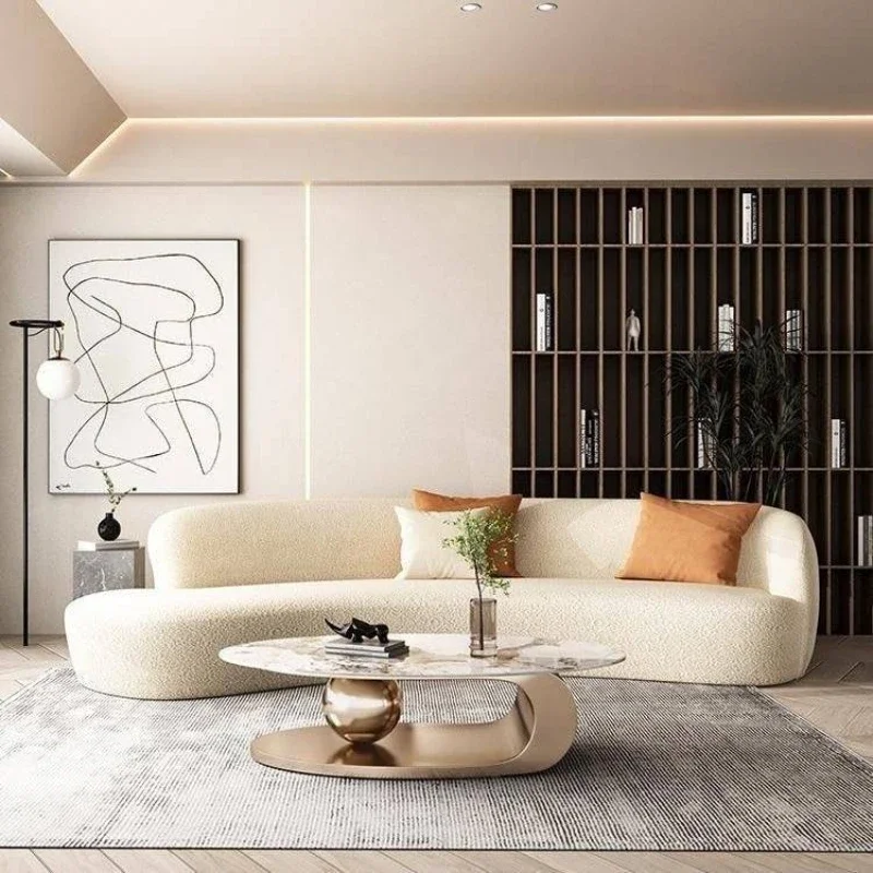 Modern Light Luxury Coffee Table Italian Designer Black Oval Coffee Table