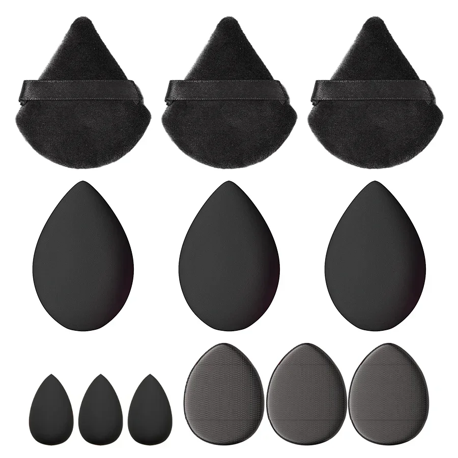 12pcs Triangle Makeup Puff Giant Soft Eye / Base Makeup Egg Portable Beauy Tool Set Makeup Puff Essential for Beginners