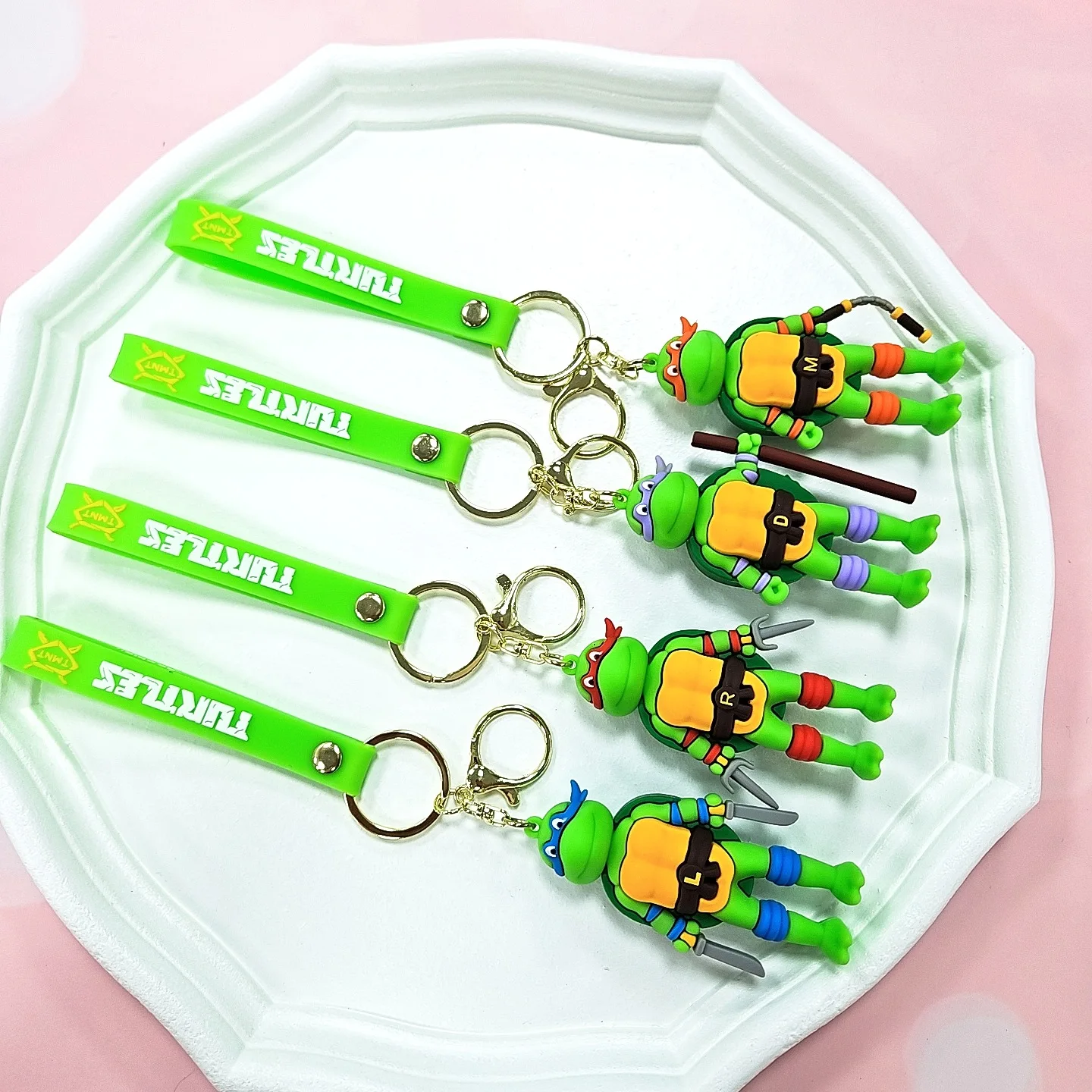 Birthday gift Teenage Mutant Ninja Turtles Keychain Turtle pvc bag pendant Keychain doll hanging machine