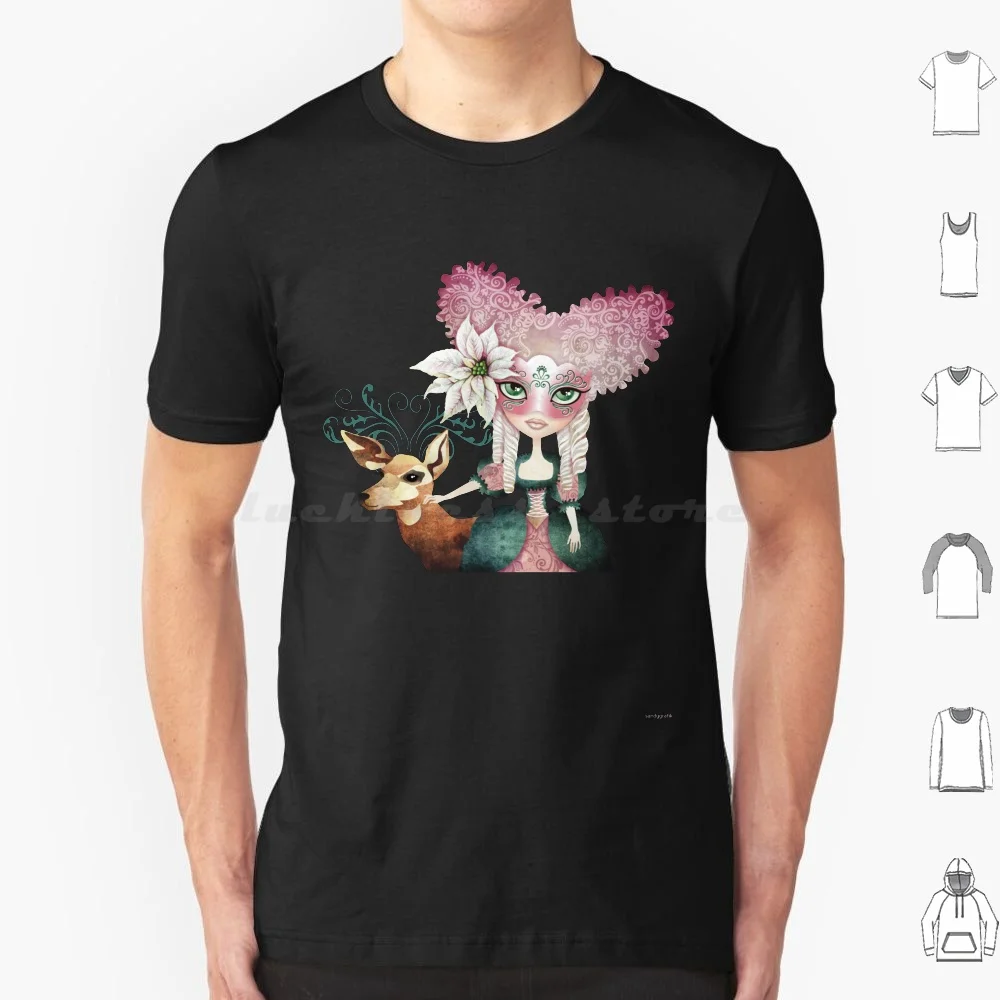 Noelle's Winter Magic T Shirt Cotton Men Women DIY Print Christmas Rococo Winter Holidays Fantasy Venetian Deer Marie