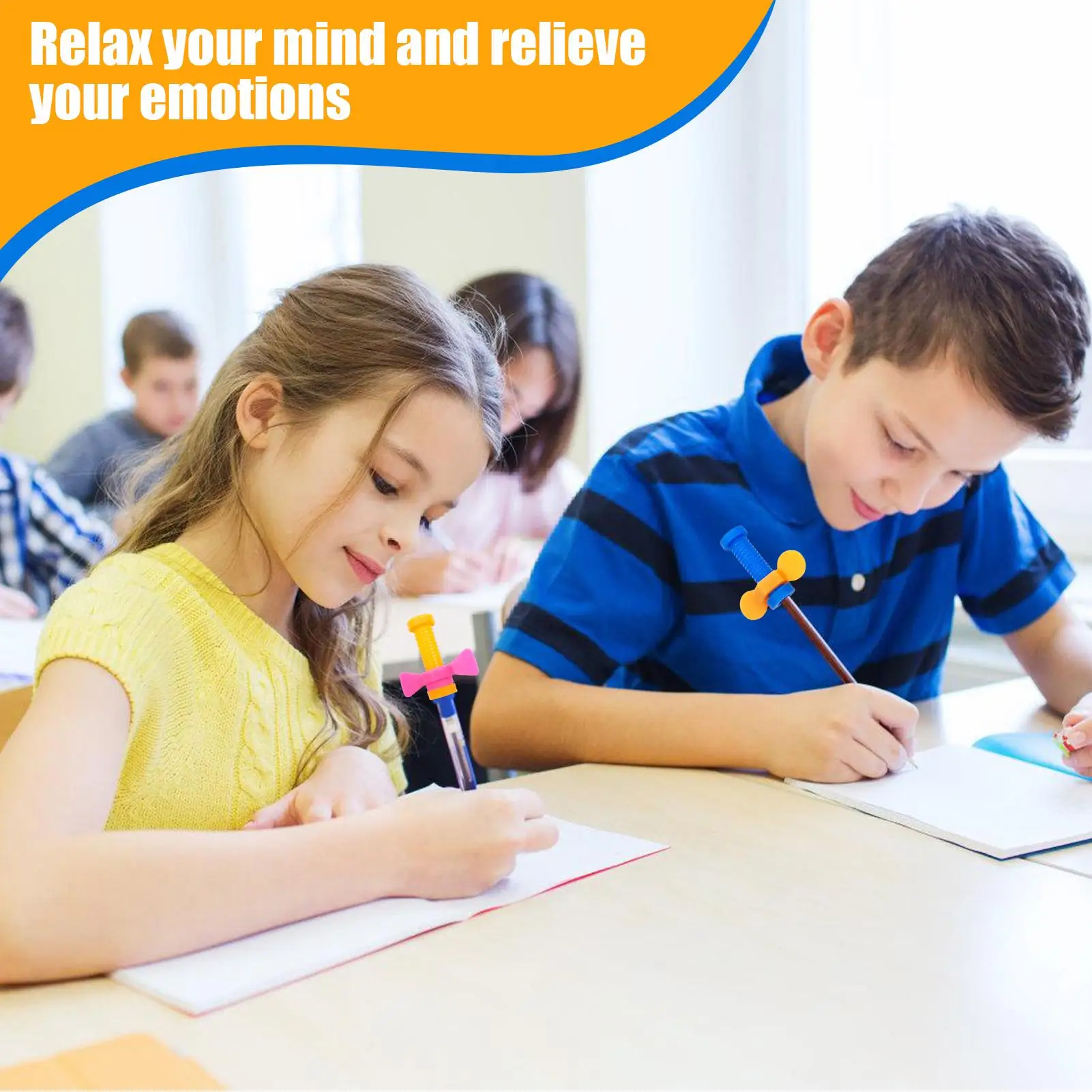 Fidget lápiz Toppers pequeño colorido Fidget Pen Top juguete para adultos ligero relajante herramienta de humor para hombres niños jóvenes niñas adolescentes