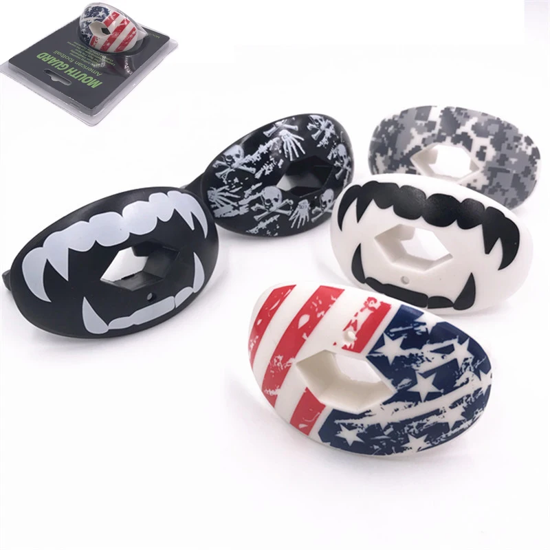 Sport Mouth Guard Breathable with Lip Protection and Strap Mouth Protector dental Football Hockey Boxing Rugby Accessories