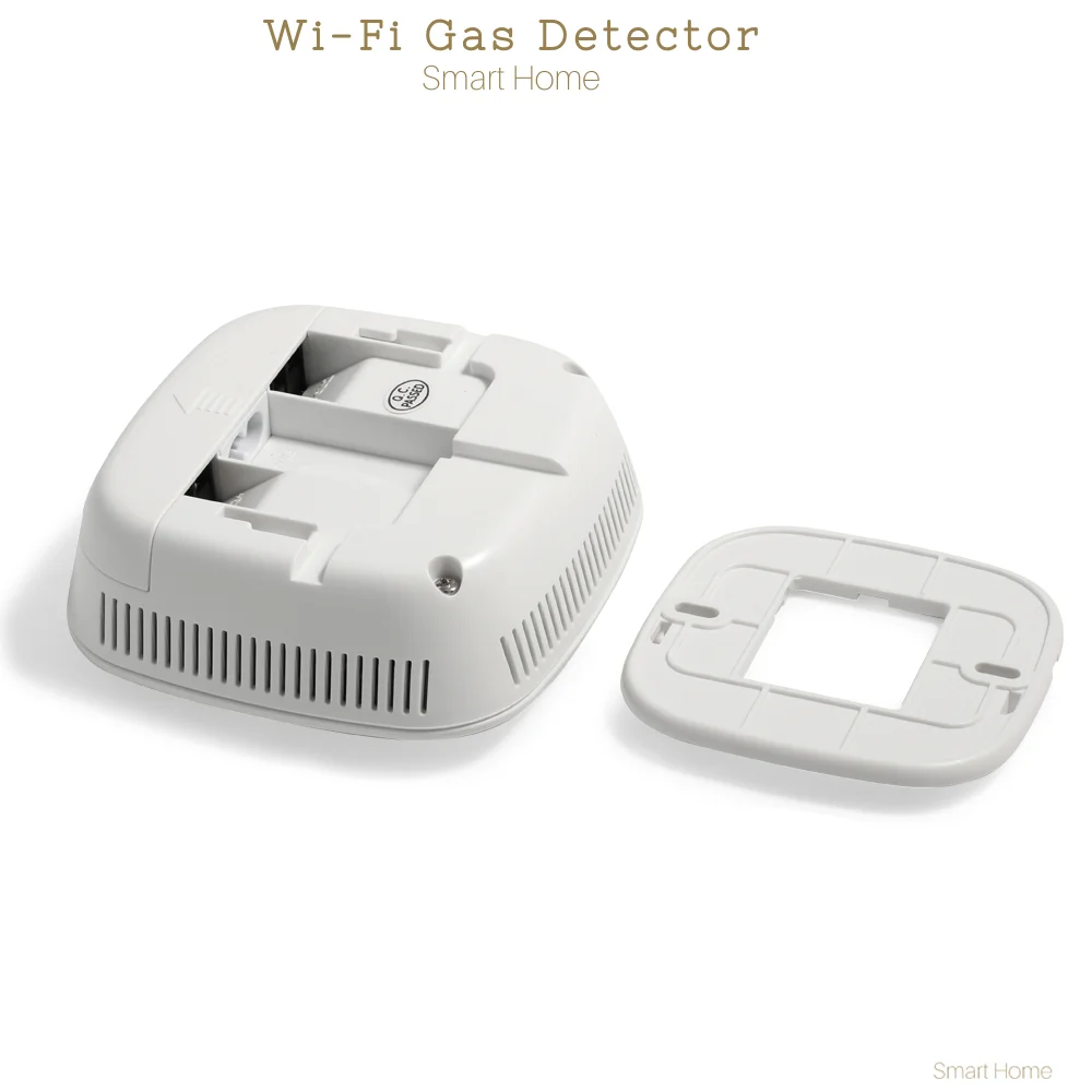 1Pcs Wall Mount Natural Gas Alarm Coal Gas Leak Detector With TUYA WIFI Wireless APP Notication Cut Off Solenoid Valve DN15 DN20