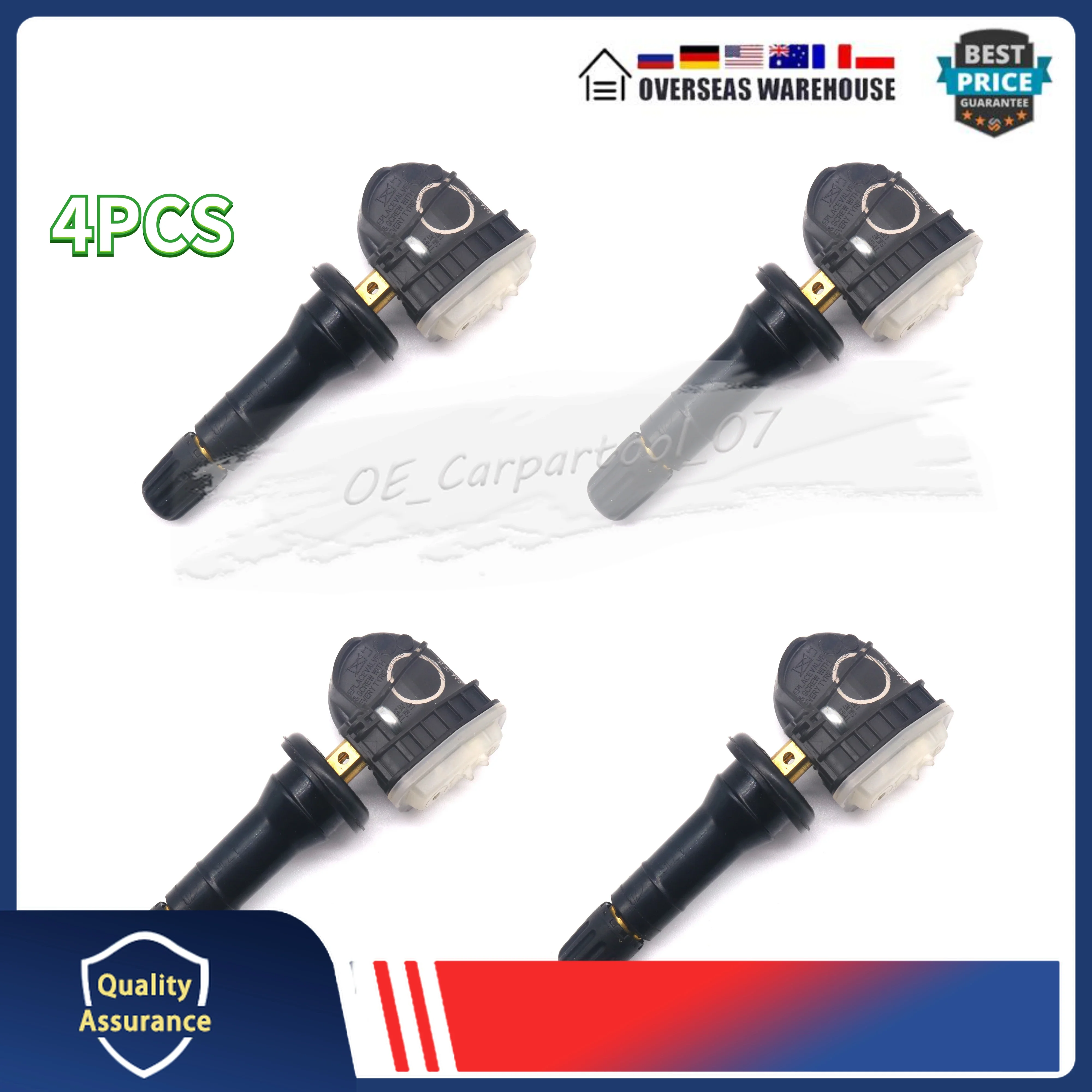 4X Sensor de Monitor de presión de neumáticos TPMS F2GT-1A180-AB F2GZ1A189A para Ford Edge Galaxy F-150 Mustang Explorer 2015-2018 315MHZ