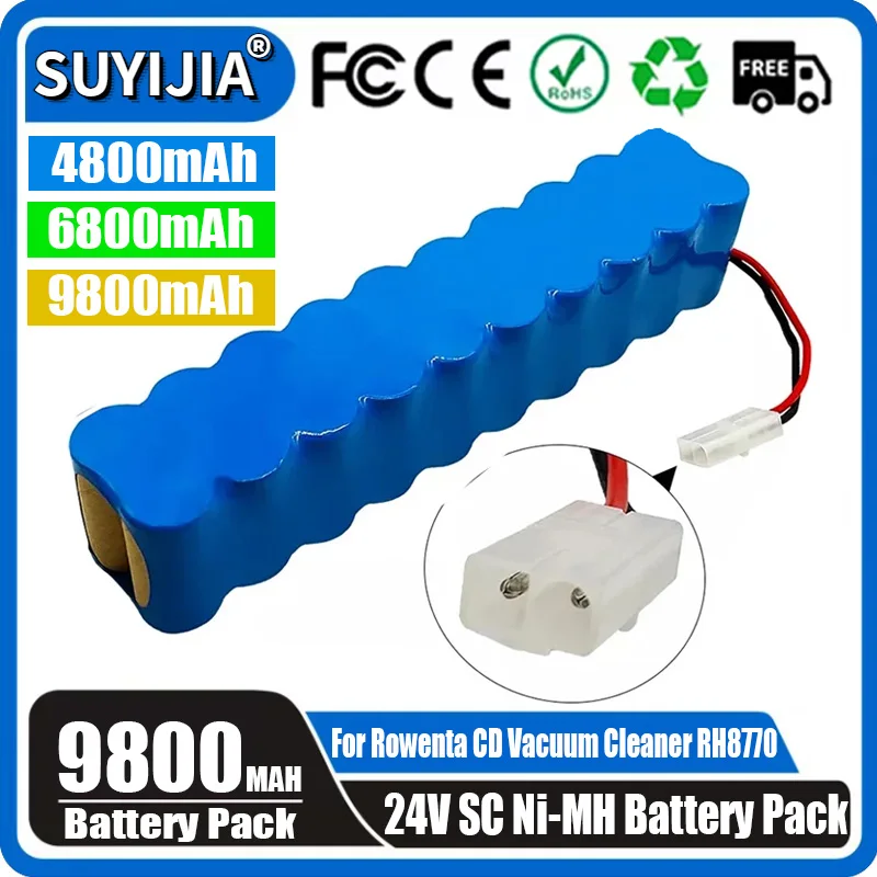 24V 9800mAh SC NiMH Battery Pack for Rowenta CD Vacuum Cleaner Besen Air Force Extreme RH8770 RH8771WS RH877501 RH8779 RH877901