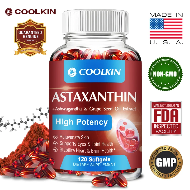 Astaxanthin - Supports Cardiovascular, Eye and Joint Health, Antioxidant, Brightens Skin