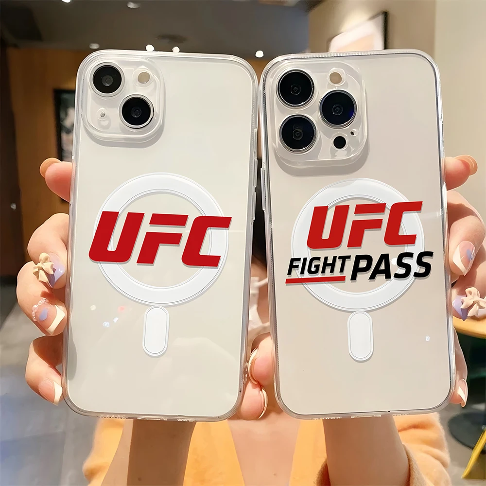 Magsafe Magnetic Fashion U-Ufc Logo Phone Case for Samsung Galaxy S24 S23 S22 S21 S20 FE Plus Ultra 5G Soft Clear TPU Cover