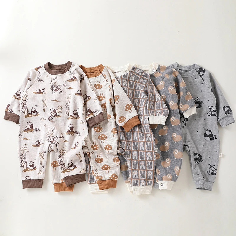 0-24M Newborn Kid Baby Boy Girl Clothes Long Sleeve Thick Warm Baby Romper Sweater Winter New Born Knitwear Outfit