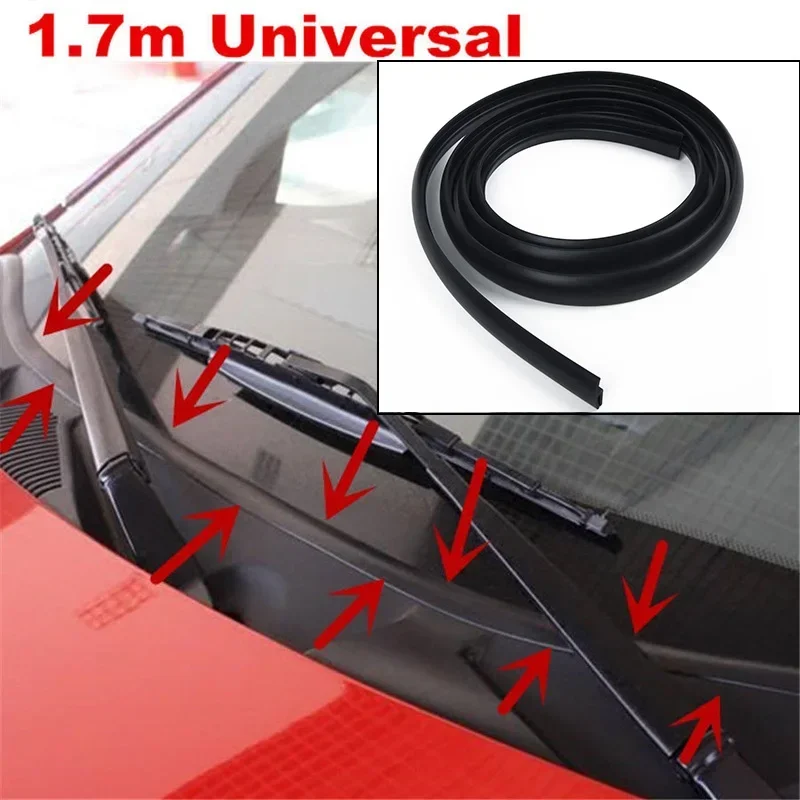 1.7m Sealing Strip Black Car Front Windshield Panel Decorative Trim Sealing Protective Rubber Strip Auto Glasses Windows Seals N