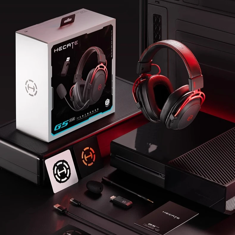

HECATE G5 Wireless Four Modes Headphones Noise Reduction Low Latency Longlife RGB Ergonomic Design CS E-sports Gaming Headphones