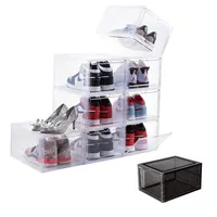 Storage Organizer Box for Shoe, Plastic Drawer Organizer, Shoe Storage Box with Clear Door for Jordan 4 Shoe and Figure Display