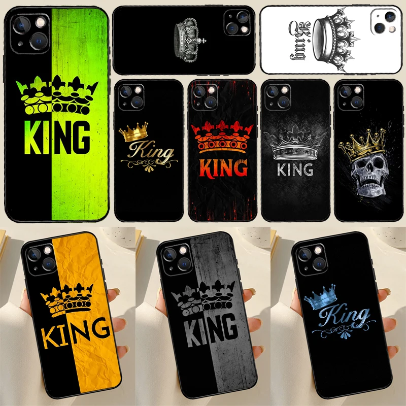 King Queen Art Phone Case For iPhone 13 11 12 14 15 16 Pro Max Mini Plus X XS MAX XR Soft Cover