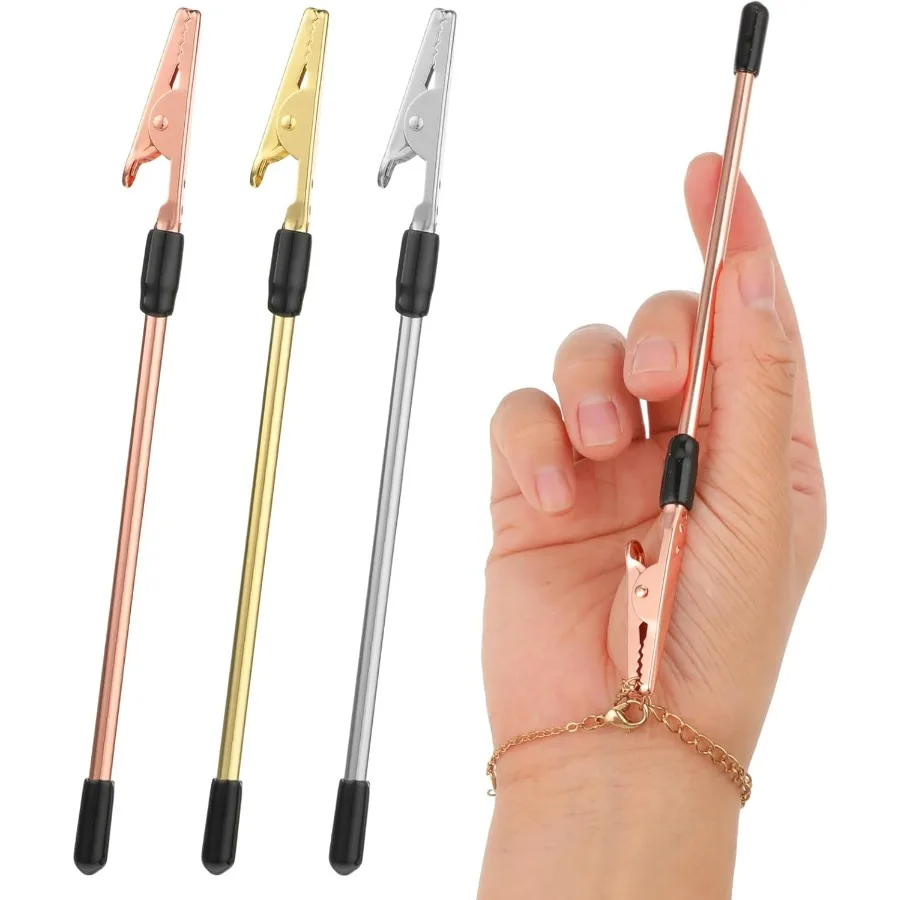 1PC Jewelry Clasp Helper, One-Hand Bracelet & Necklace Fastener Assistant Tool, Easy Lock Clips for Women