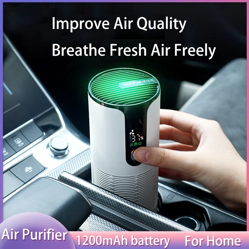 

Xiaomi Youpin Car Air Purifier Freshener HEPA Filter Deodorizer Negative Ion 1200mAh Remover Formaldehyde Smoke Odor Air Cleaner
