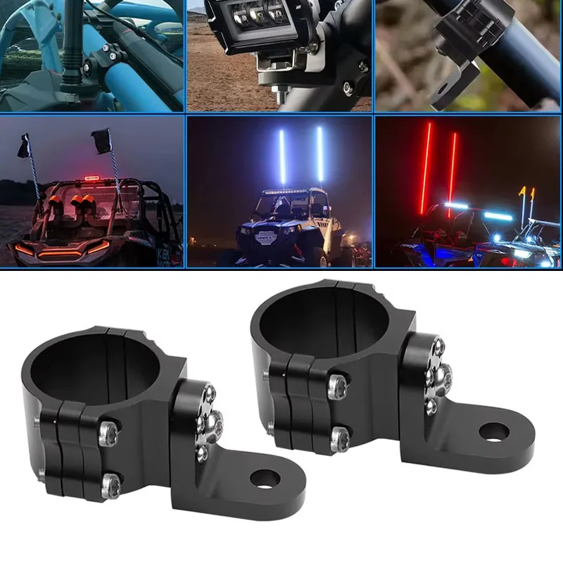 2pcs For UTV ATV RZR 4WD LED Whip Light Flag Mounting 1.75 To 2