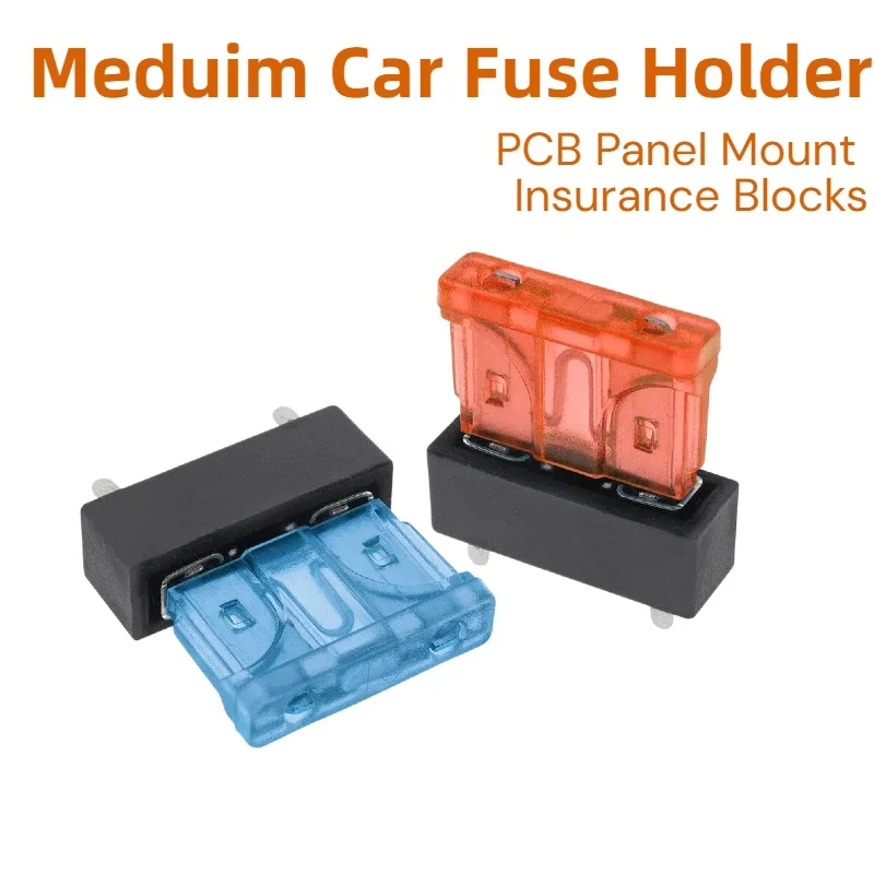 5/10/15/30PCS Medium Car Fuse Holder PCB Panel Mount Insurance Blocks Safety Terminals 1A 3A 10A 7.5A15A20A25A30A35A40A50A