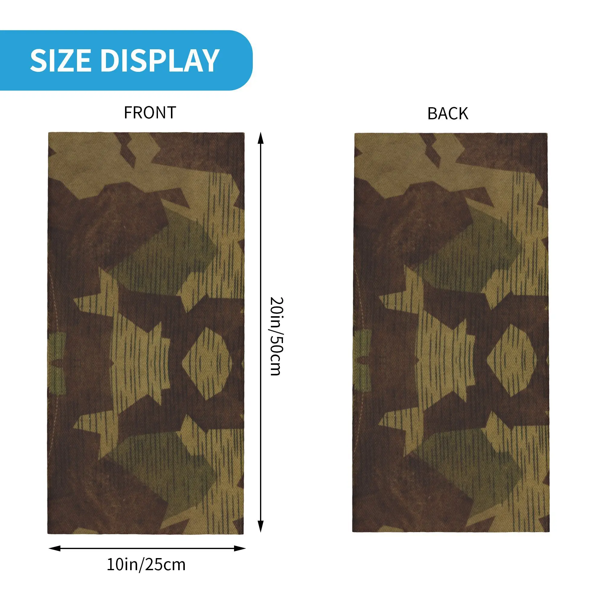 Custom WW2 German Splittertarn Camo Bandana Winter Neck Warmer Wrap Face Scarf for Ski Military Army Camouflage Gaiter Headband