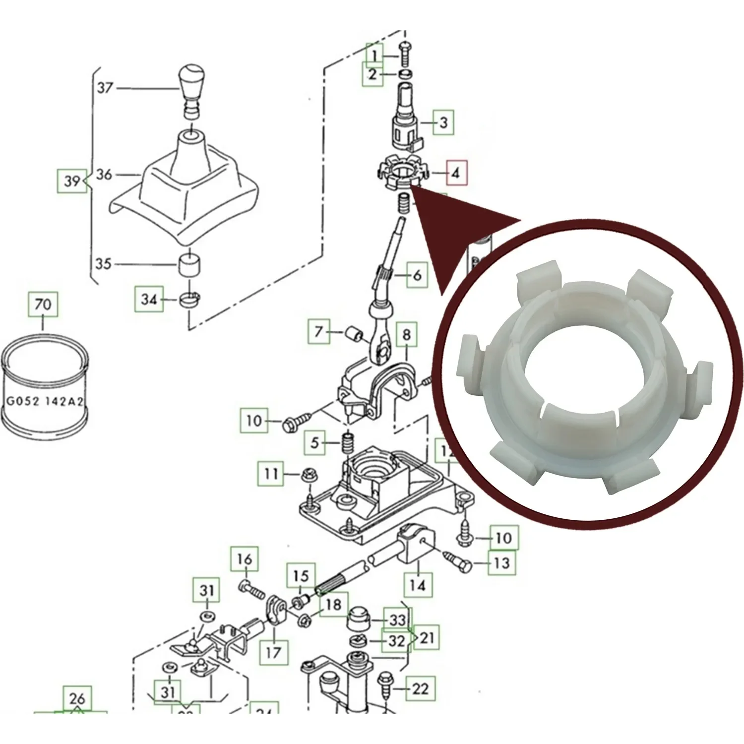 Selector de transmisión de caja de cambios Manual, palanca de cambios, varilla de palanca, reparación de enchufe de bola de casquillo 1J 0711251  