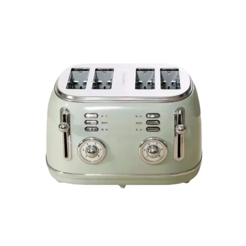 

Toaster Commercial 4 Piece Card Slot 6-speed Heating Defrosting Auto Eject Fancy Toast Kitchen Multifunctional Breakfast Maker