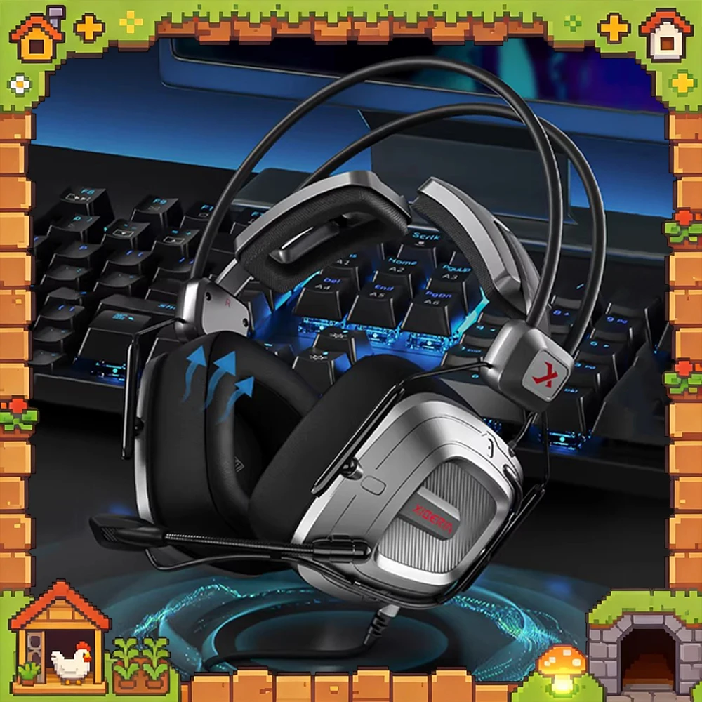 

XIBERIA S31 Headphones 7.1 Surround Sound 50mm Driver Gaming Earphone Single-directional Noise-canceling Microphone PC Gamer