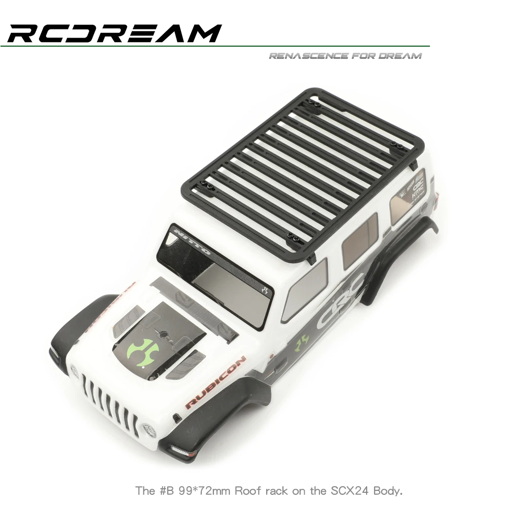 Black Simulation Plastic Roof Luggage Rack for 1/18 1/12 1/24 RC Crawler Traxxas TRX-4M Car TRX4M SCX24 Upgrade Parts