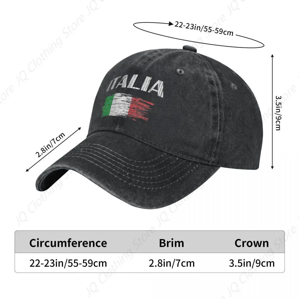 Italian Flag Vintage Denim Baseball Cap Italy Souvenir Cool National Outdoor Sport Trucker Hat Summer Men Retro Baseball Caps