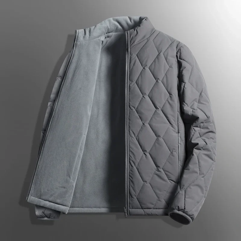 Jaquetas de forro acolchoadas masculinas, casaco reversível Parkas térmicas, jaqueta casual de inverno, outwear bombardeiro grosso quente, streetwear