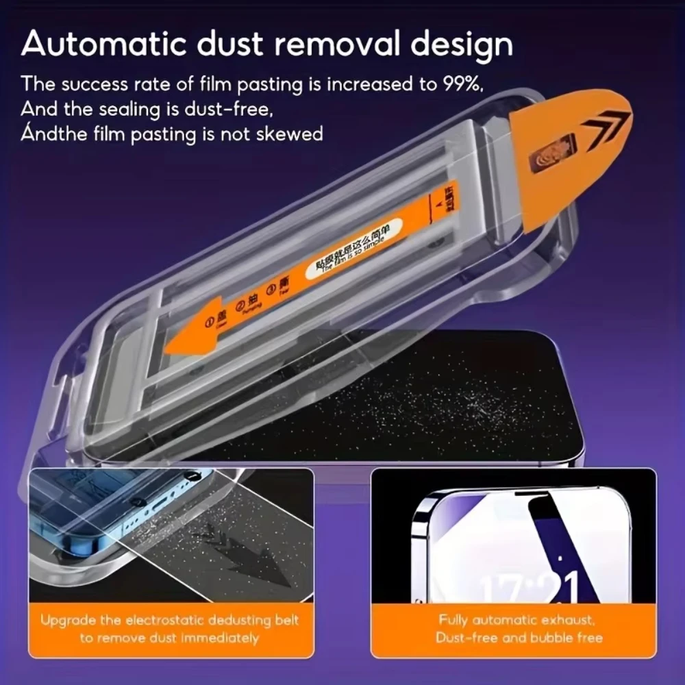 

5Pcs 8K Dust free Install Privacy Tempered Glass For iPhone 17 16 15 14 13 11 12 Pro Max 16 Plus 17Air Anti-spy Screen Protector