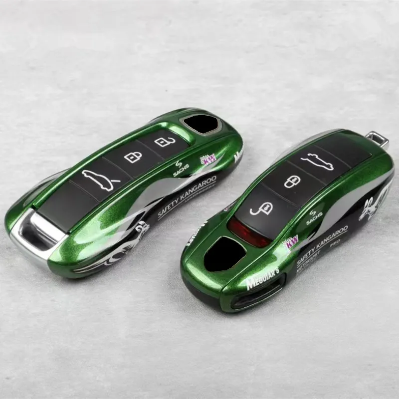 Juste de clé de voiture kangourou vert ABS, étui de clé pour Porsche, adapté à la broderie, Panamera Macan 718, Boxster 911, style Taycan