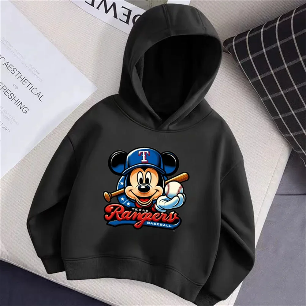 New Disney Mickey Mouse Hoodie for Boys Girls Kids Sweatshirts Medium Size Cartoon Top Casual Promotional Clothing 100-160