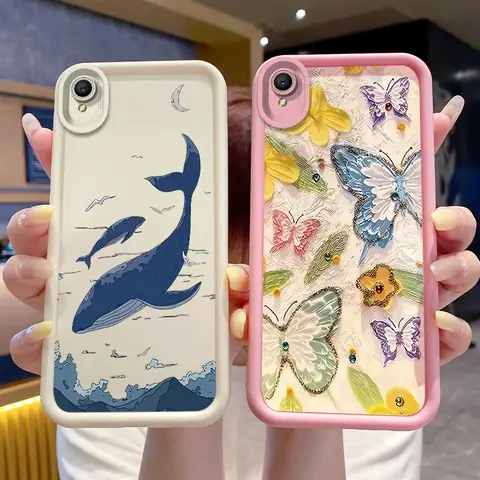 For OPPO A37 A37F A37FW A37M Neo 9 Phone Case Shockproof Soft Silicone Casing Shark Whale Pattern Camera Protection Back Cover