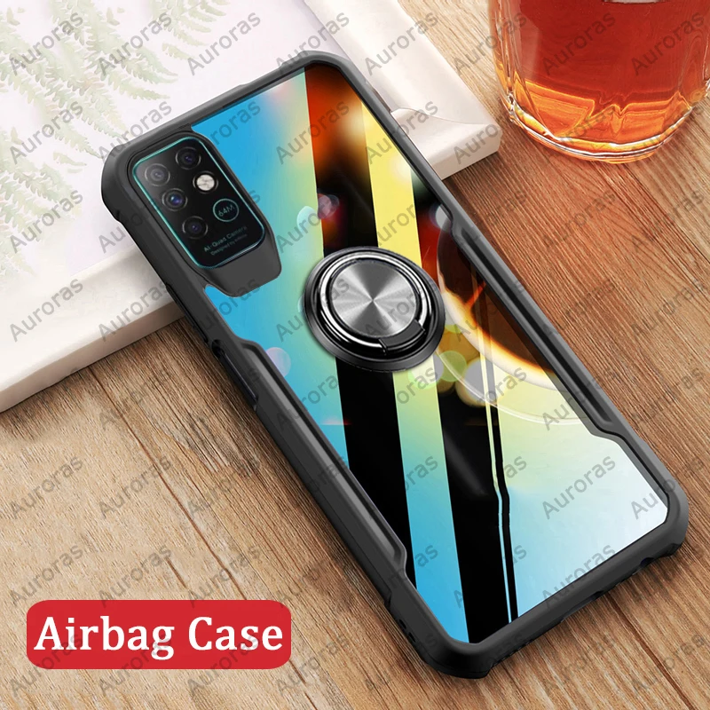 For INFINIX NOTE 8 Case Anti-fall Airbag Shockproof Cover With Ring For Infinix Note8 Zero 8 Hot 10 Play Note 11 Smart 6 Case