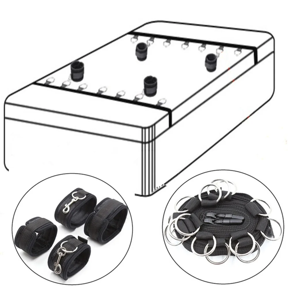 BDSM Bedding Set with Handcuffs for Couples Bedding Restraints Adult Toy for Engaging in Enticing Restraint Games on the Bed - view 3