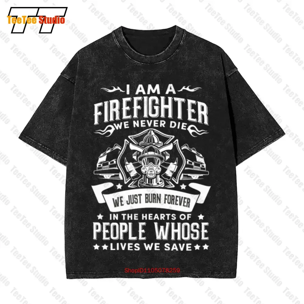Firefighter Fireman Premium Vintage Oversized T-Shirt TDD6
