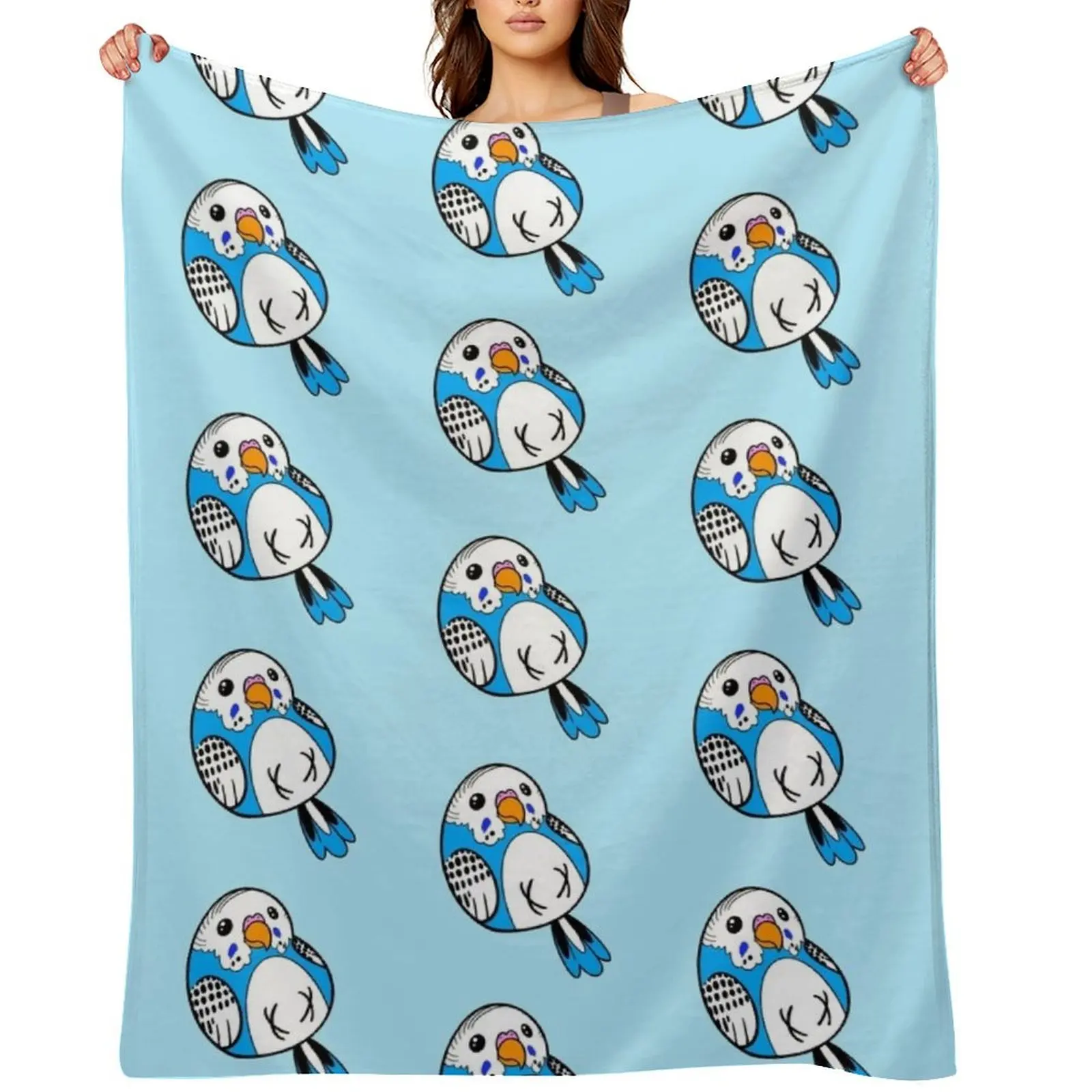 

Goodest Parakeet (Blue) Throw Blanket Bed Fashionable halloween Flannels Plaid on the sofa Blankets
