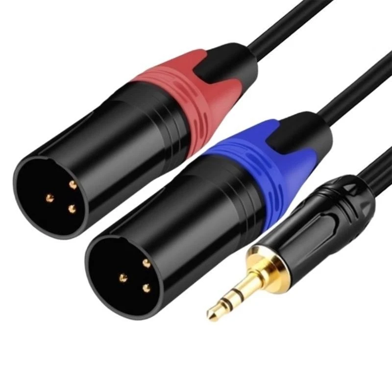  3.5mm to Double Male Female Balanced Sound Cable Reinforced Couplings Studio Broadcast Equipment Consistent