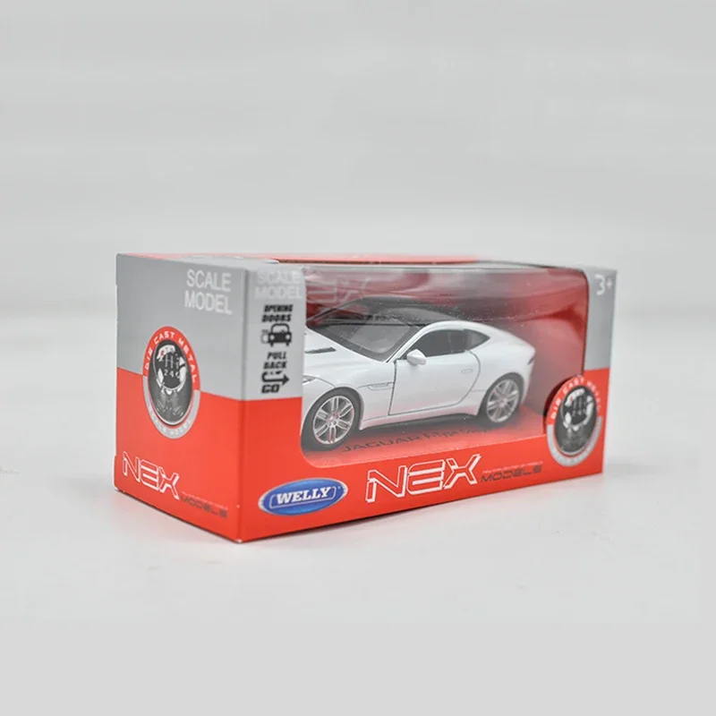 WELLY 1:36 JAGUAR F-Type Coupe Model Samochodu Ze Stopu Metalu Symulacja Kolekcjonerska Zabawka Autko z Napędem Pull-back Prezent Kolekcjonerski