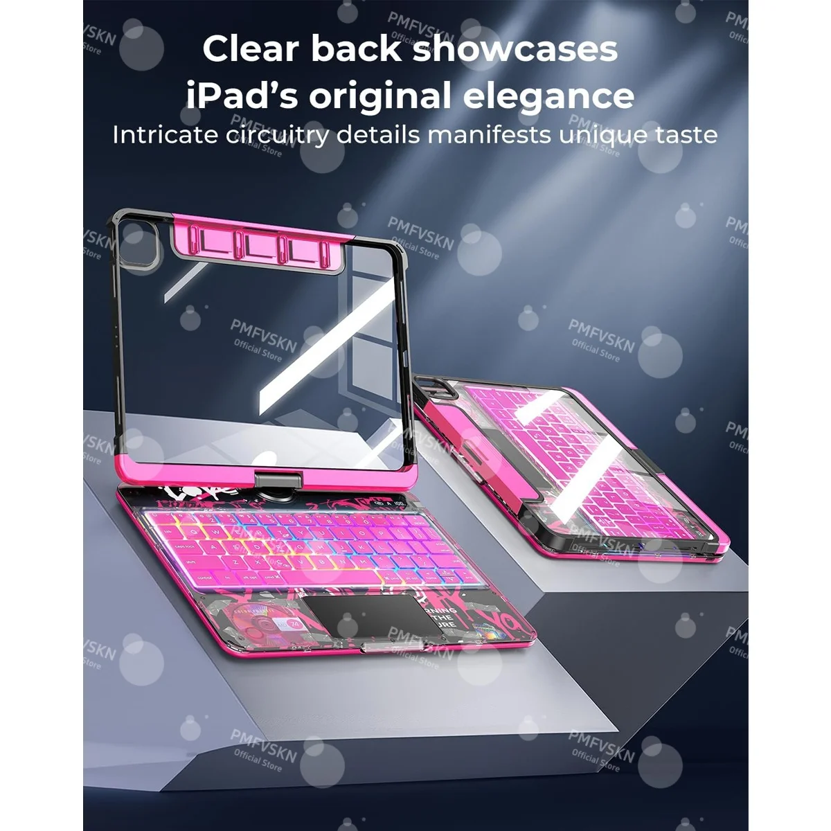 Podświetlana klawiatura Magic Keyboard do iPad Air 11 13 M2 M3 Air 5. generacji 4. generacji, etui do iPad 11. generacji A16 10. generacji 2022, Pro 11 12.9 2018-2022, Pro 13 M4 M5 — zdjęcie produktu 4