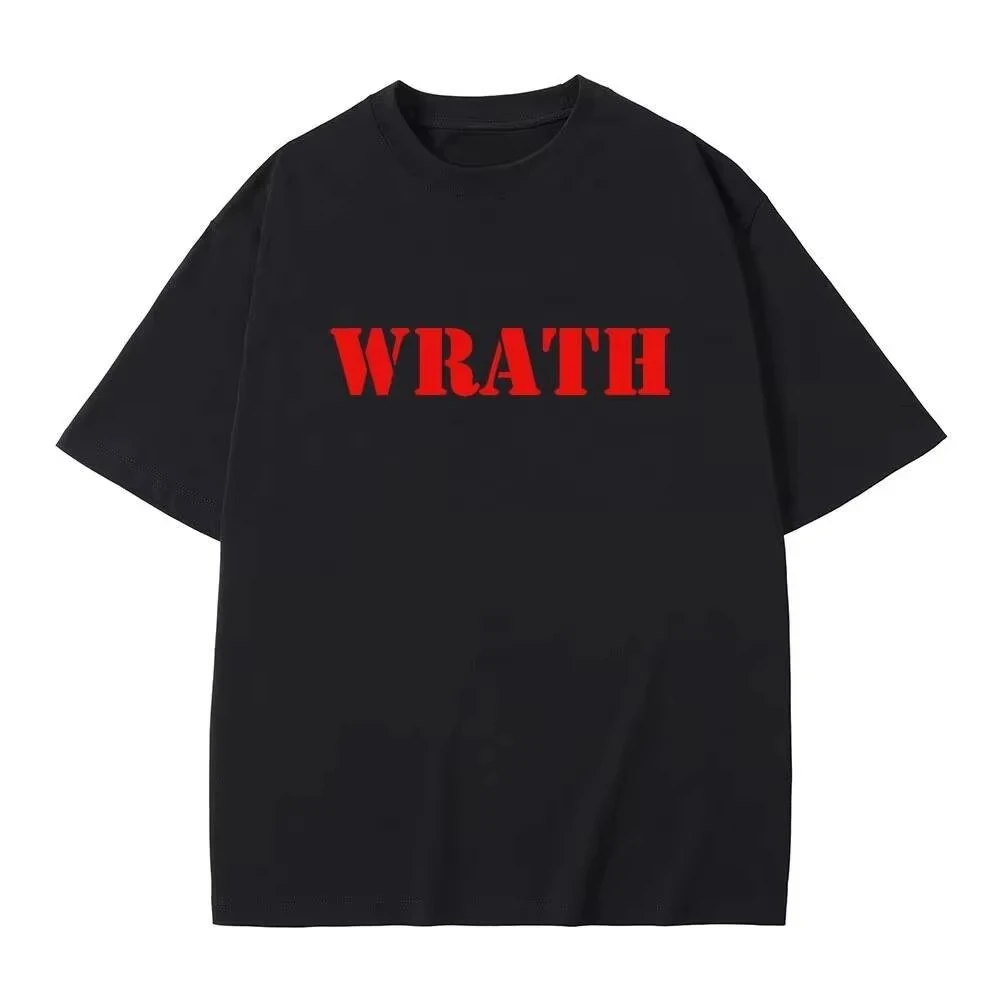 Wrath Natural Selection Logo Funny Meme T-Shirt Casual Oversized Crewneck T Shirts Men's Humor Harajuku Style T-Shirts Unisex