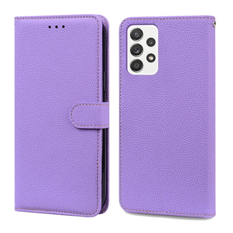 For Samsung A53 5G SM-A536B Case Solid Candy Color PU Leather Phone Case for Samsung Galaxy A 53 A13 A23 A33 A73 5G Wallet Cover