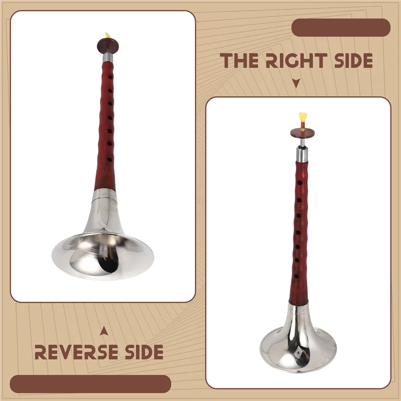 AED4-Chinese Folk Wind Musical Instrument Suona,Quality Rosewood Rod Professional Hand-Made Instrument Suona Key Of G