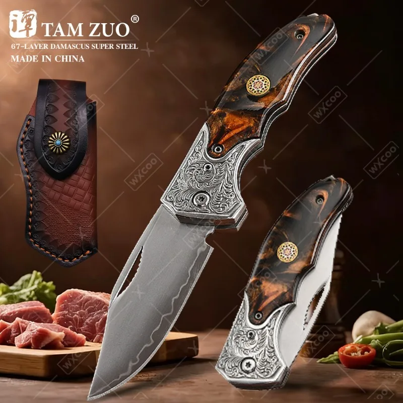 WXCOO Folding Fruit Knife Stainless Steel Pocket Knife Fruit Slicing Knives with Non-slip Handle Household Small Knife