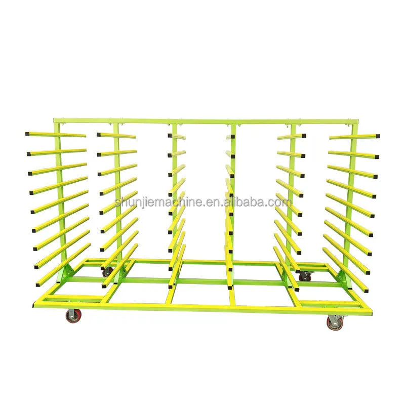 

Factory Customized 6 Rows 10 Layers Cantilever Material Storage And Transport Rack With 4 Nylon Wheels