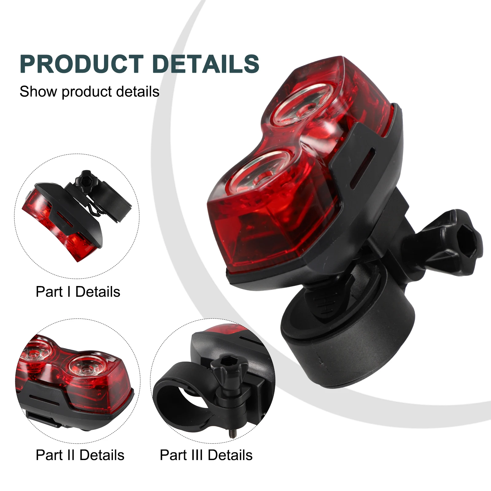 1Pcs Bicycle Tail Light  Mountain Bike Red Tail Light  Horizontal Vertical  MTB Safety For Night  Riding Lighting Taillight