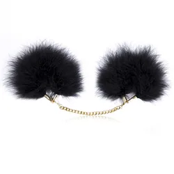 Flirting supplies feather sexy handcuffs couples sm auxiliary adult supply gold chain wholesale factory on behalf of.